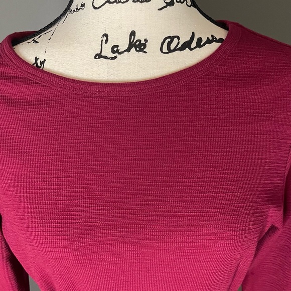 NWT Beautiful Burgundy Dress with long sleeve and tie waist in size Medium! - Picture 9 of 11